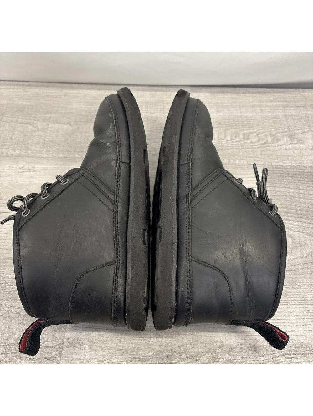 UGG Neumel Weather II Waterproof Black Leather Chukka Boots Size US 8 Men
